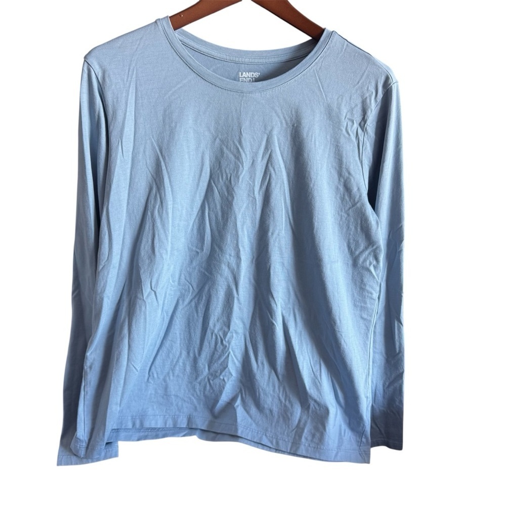 Lands' End Men's Sky Blue Long Sleeve Tee size L